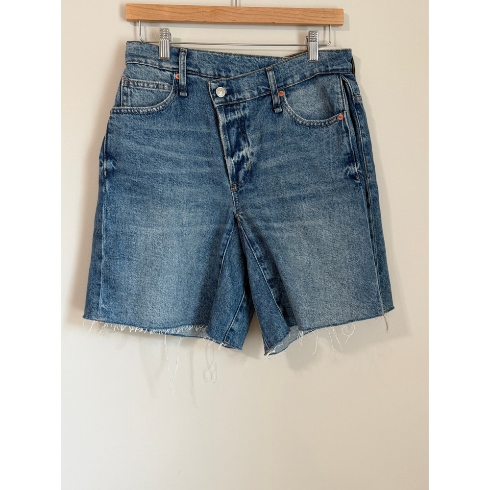 We The Free FP Boomerang Denim Shorts Womens 27 Blue Crossover High Rise